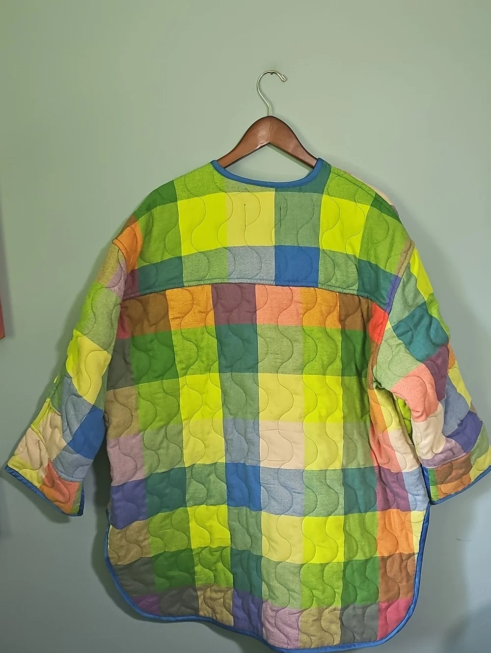 Urban Outfitters Rainbow Holly Quilted Oversized Jacket Size Large